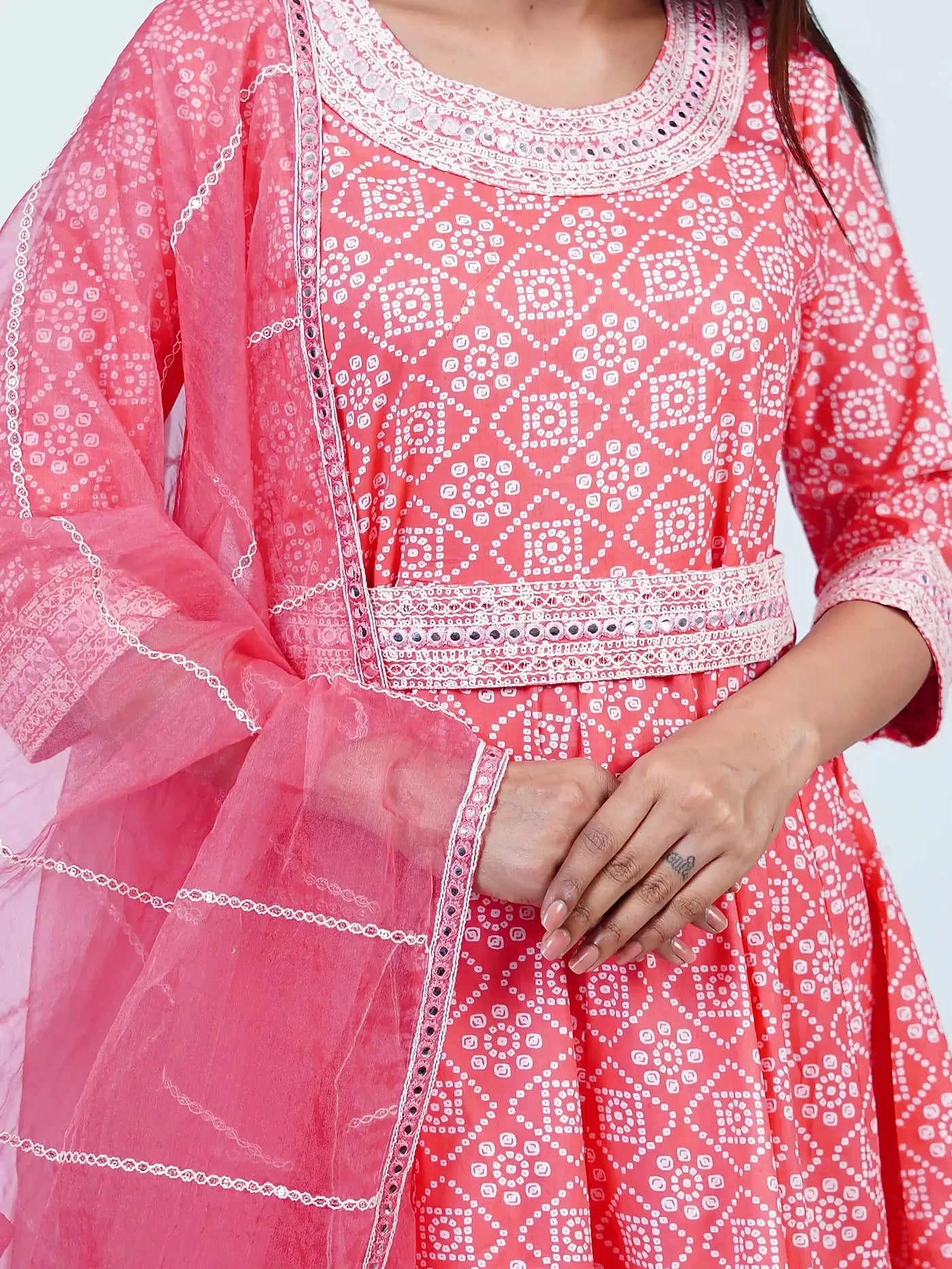 Pink Embroidered Sharara Cotton Suit Set