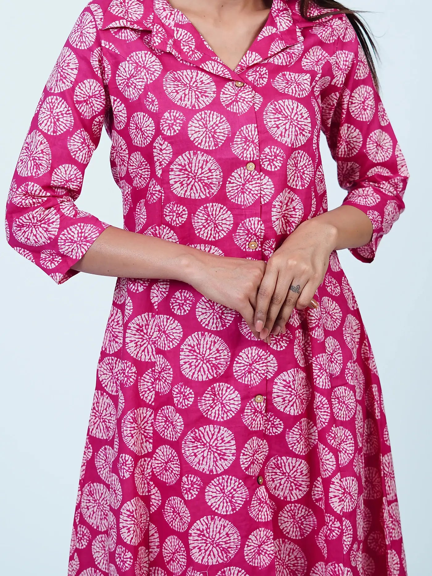Pink Batik Print Cotton Coord Set